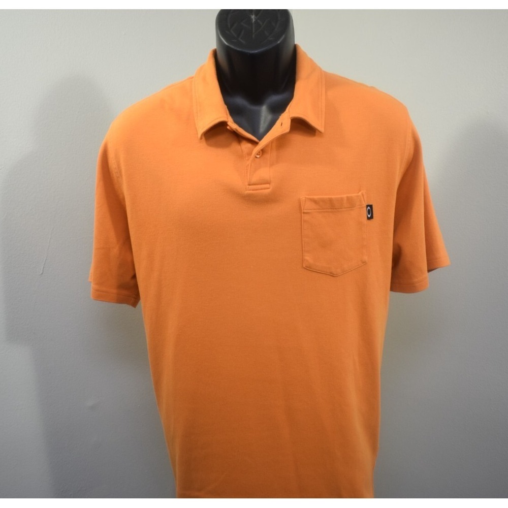 Oakley Golf Polo‎ Orange Performance Short Sleeve Front Pocket Mens Size XL